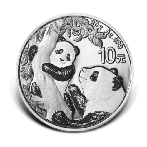 30 gram zilveren munt Panda 2021 voorkant