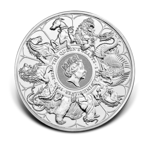 1 kilogram silver Queen's Beast Completer coin 2021 front