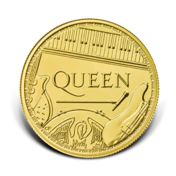 1 troy ounce gouden munt Queen Music Legends 2020 voorkant