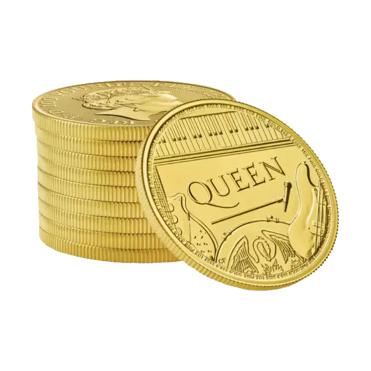 1 troy ounce gouden munt Queen Music Legends 2020 perspectief 1
