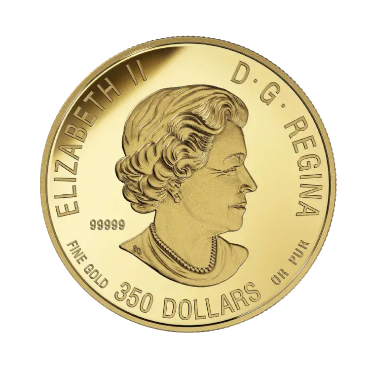 35 grams Golden Proof Coin Canadian Cougar 2019 back