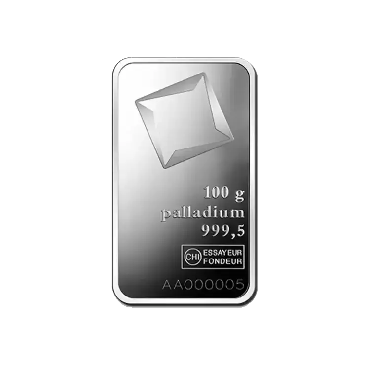 100 gram palladiumbaar voorkant