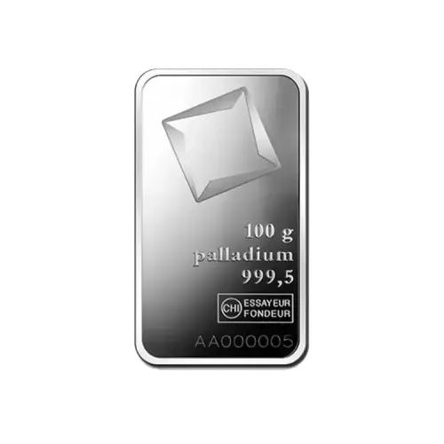 100 gram palladium bar front