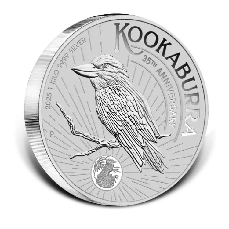 1 kilo zilveren Kookaburra munt 2025 voorkant