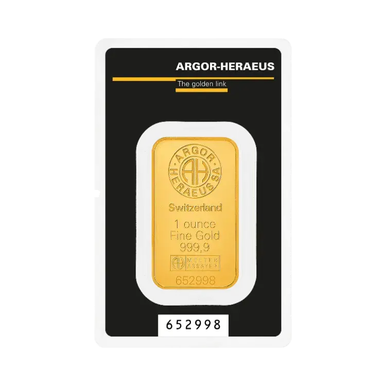 1 troy ounce gold bar Heraeus back