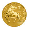 1/10 troy ounce gouden munt Lunar Year of the Ox 2021 voorkant