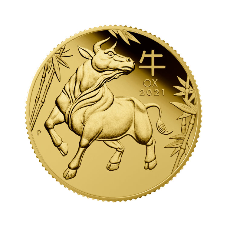 1/4 troy ounce gold coin Lunar 2021 front