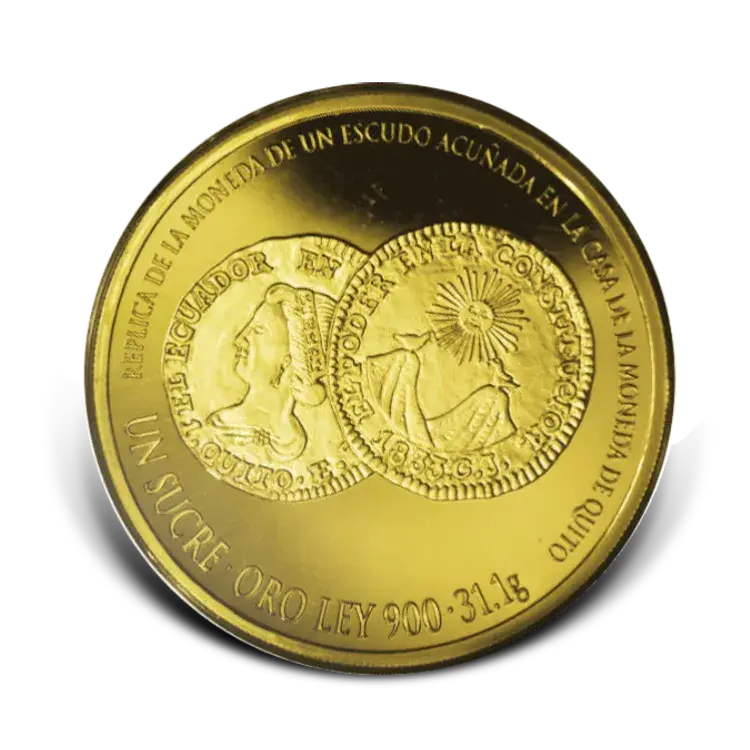 Ecuador 1 Sucre Gold Coin 1997 back
