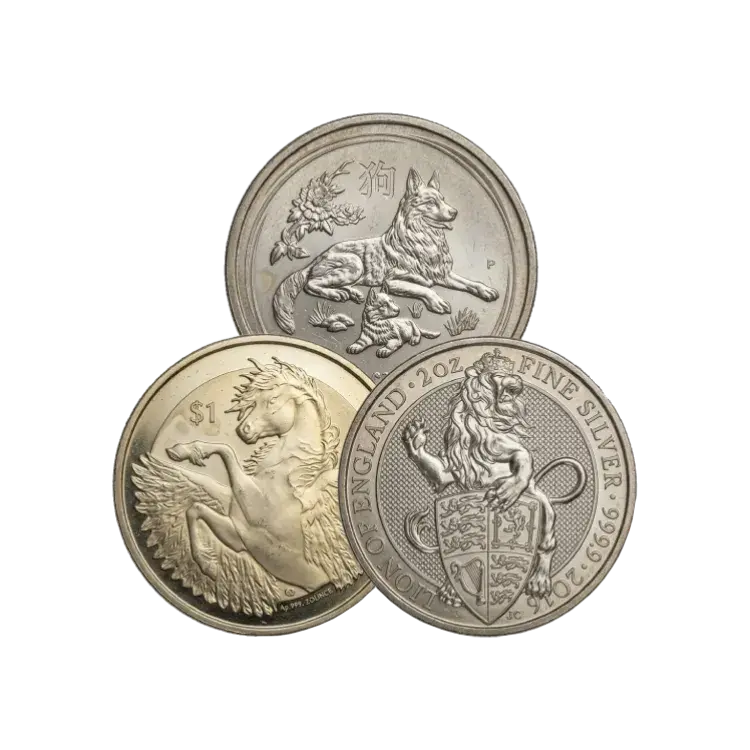 2 troy ounce zilveren munt circulated voorkant