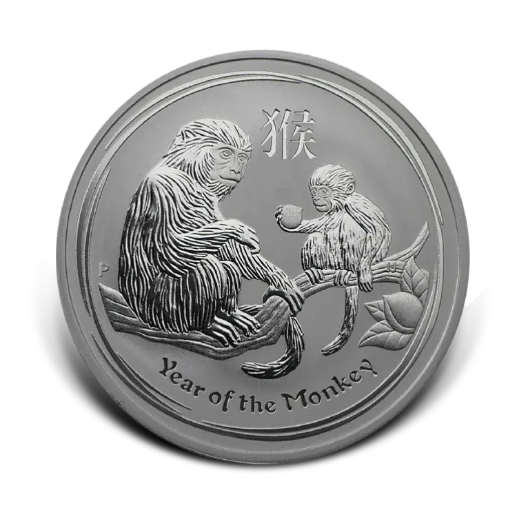10 troy ounce zilveren Lunar munt Year of the Monkey 2016 voorkant