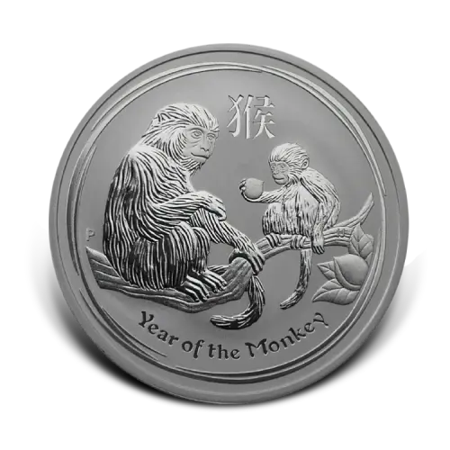 10 troy ounce zilveren Lunar munt Year of the Monkey 2016 voorkant