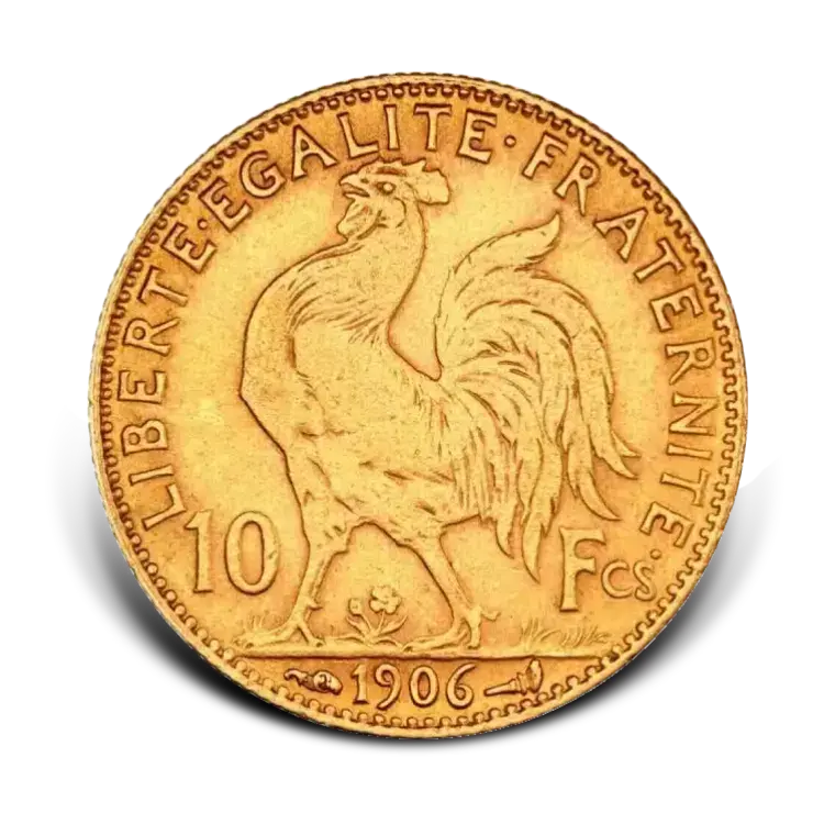 Gold 10 Franc Marianne Coq front