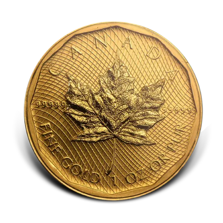 1 troy ounce gouden Maple Leaf 2009 (.99999 puur goud) perspectief 1