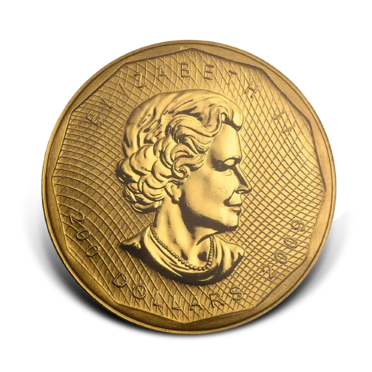 1 troy ounce gouden Maple Leaf 2009 (.99999 puur goud) perspectief 2