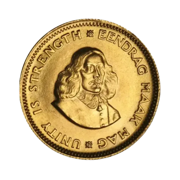 1 Rand gouden munt Zuid Afrika achterkant