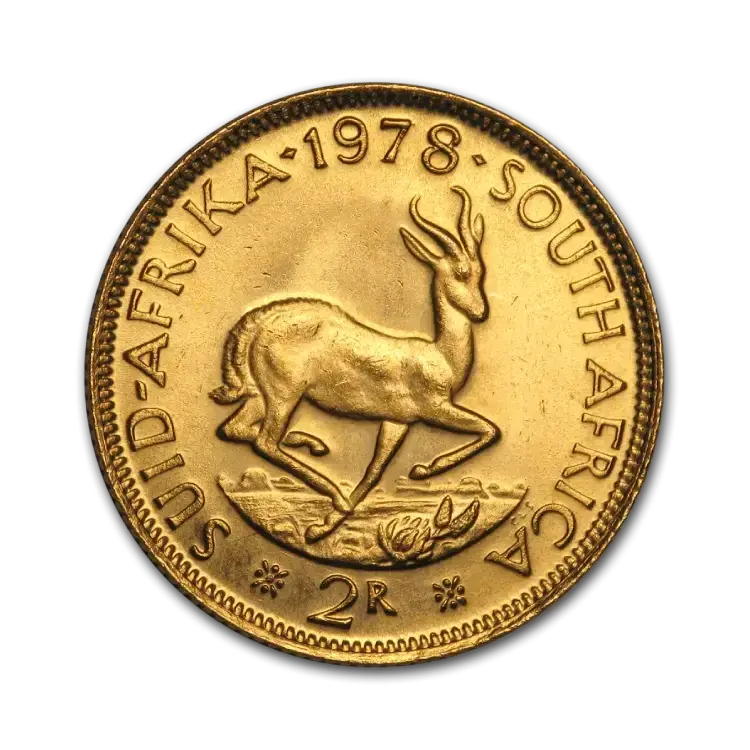 2 Rand gouden munt Zuid Afrika voorkant