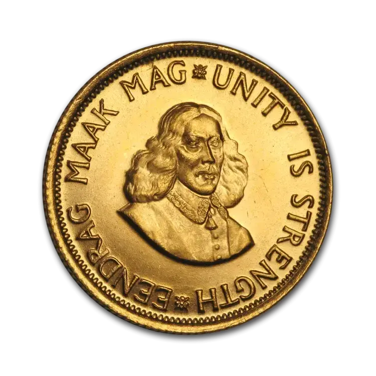 2 Rand gouden munt Zuid Afrika achterkant
