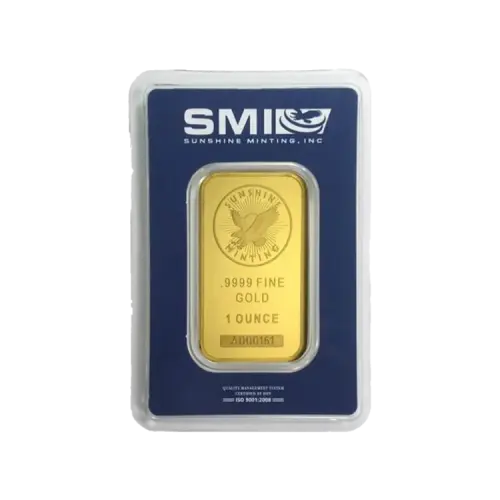 Goudbaar 1 troy ounce van Sunshine Mint voorkant