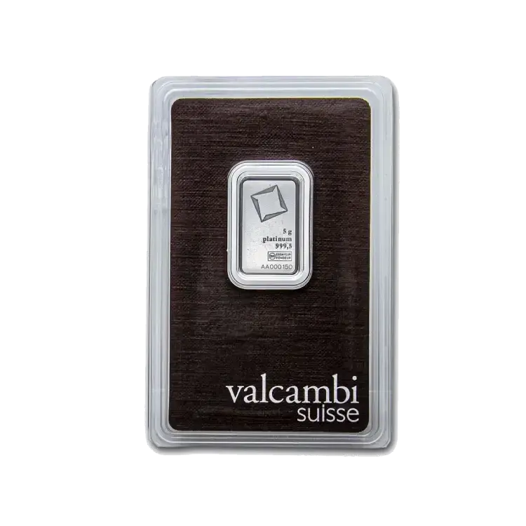5 gram platinum bar various producers front