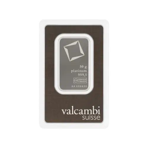 50 gram platinum bar various producers front