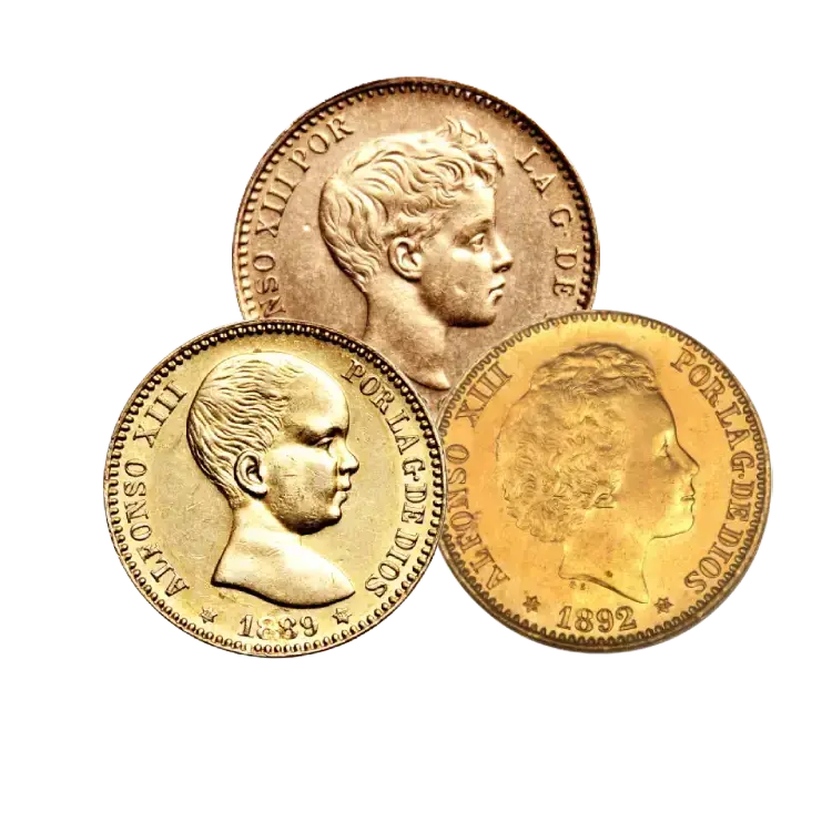 Gouden 20 Pesetas munt Spanje back