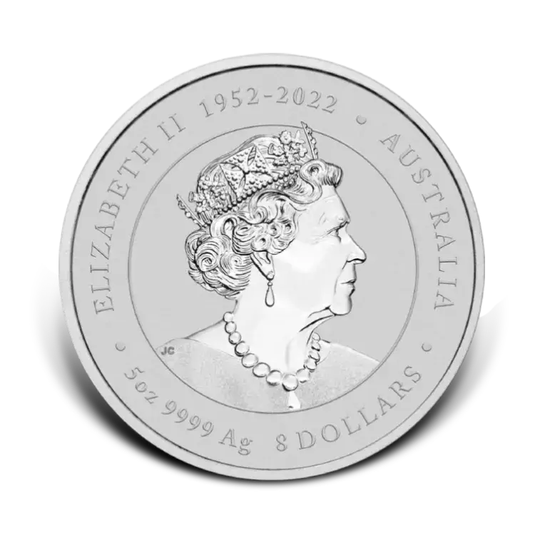 5 troy ounce silver coin Lunar 2024 Year of the Dragon back