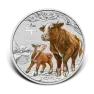 2 troy ounce zilveren munt Lunar 2021 Year of the Ox colored voorkant