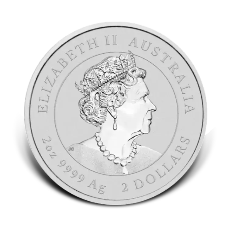 2 troy ounce silver coin Lunar 2021 Year of the Ox colored back