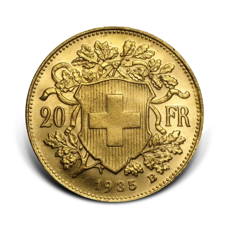 Gouden 20 Francs Zwitserland front
