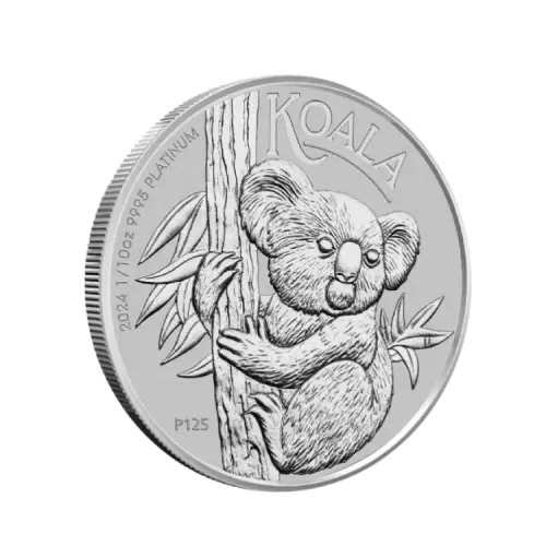 1/10 troy ounce platina Koala munt 2024 voorkant