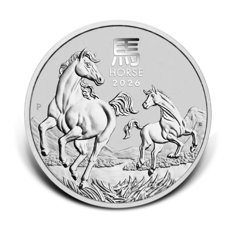 Obverse 1/2 troy ounce silver Lunar Year of the Horse 2026