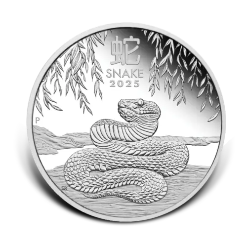 1 kilo zilveren Lunar III - Year of the Snake 2025 voorkant