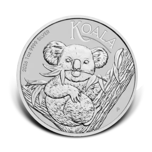 1 troy ounce zilveren Koala munt 2026 voorkant