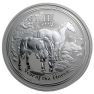 2 Troy ounce zilveren munt Lunar 2014 front