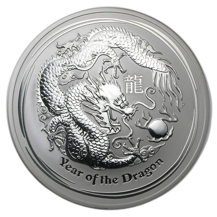 10 Troy ounce zilveren munt Lunar 2012 voorkant