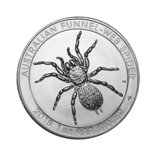 1 Troy ounce silver Funnelweb Spider 2015 front