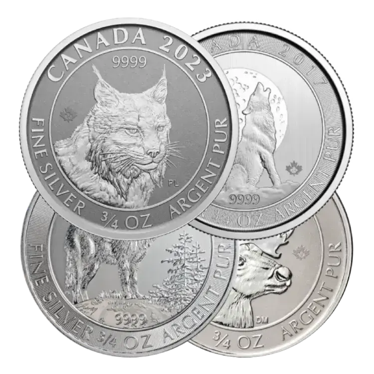 3/4 troy ounce silver coin various mints front