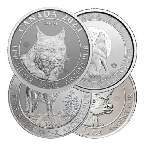 3/4 troy ounce silver coin various mints front