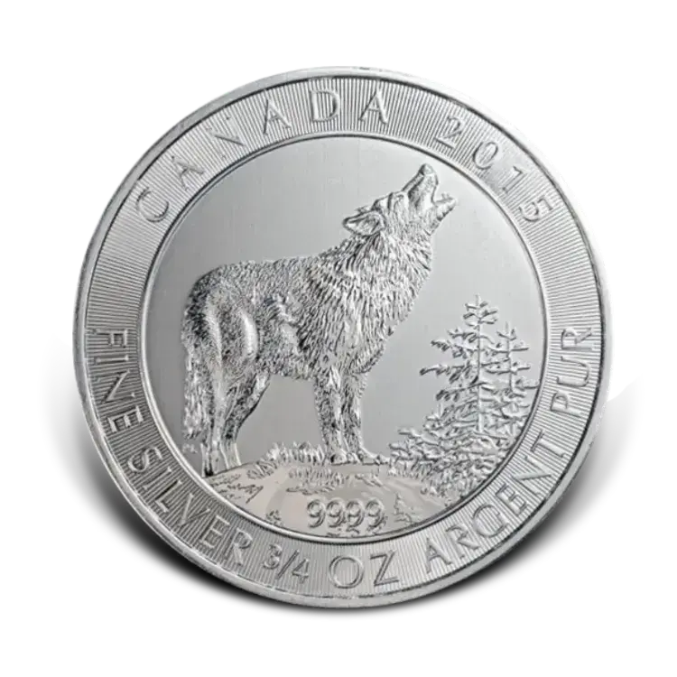 3/4 troy ounce silver coin various mints angle 1