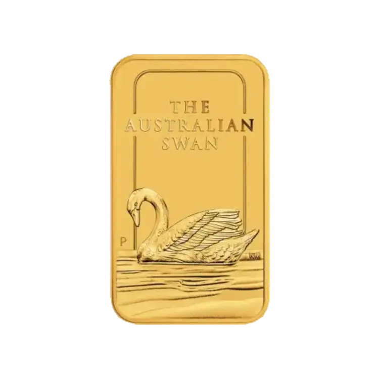 1 troy ounce goudbaar Australian Swan voorkant