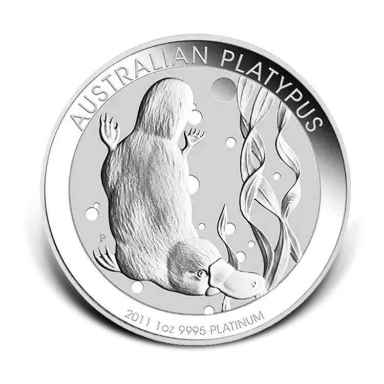 1 troy ounce platina Platypus munt voorkant