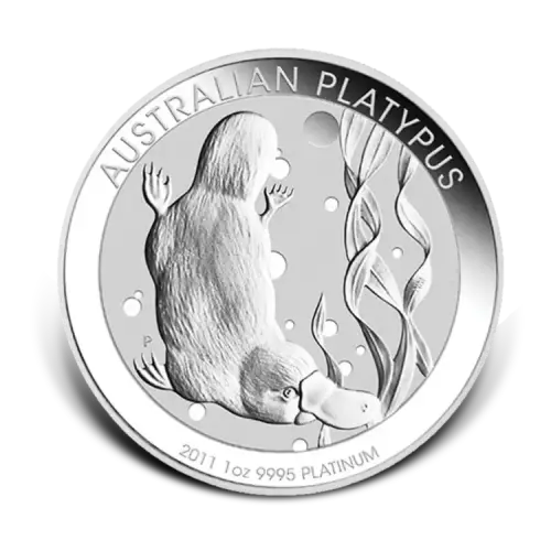 1 troy ounce platina Platypus munt voorkant