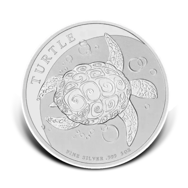 5 troy ounce silver Niue Hawksbill Turtle coin front
