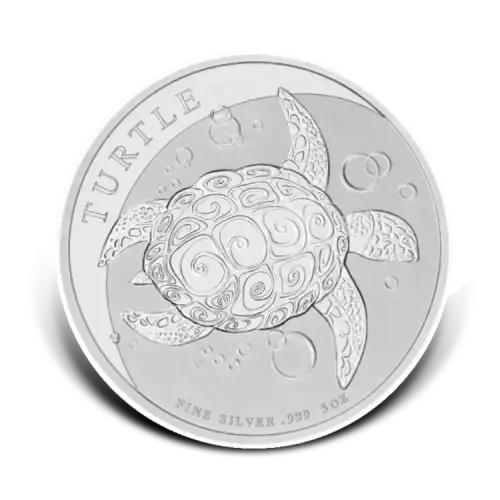 5 troy ounce silver Niue Hawksbill Turtle coin front