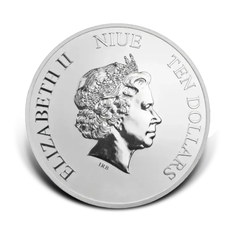 5 troy ounce silver Niue Hawksbill Turtle coin back