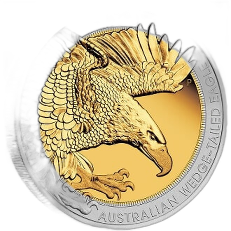 1,5 troy ounce zilveren munt wigstaartarend Bi-Metaal Proof 2020 voorkant