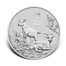 2 troy ounce zilveren Lunar III munt - Year of the Goat 2027 voorkant