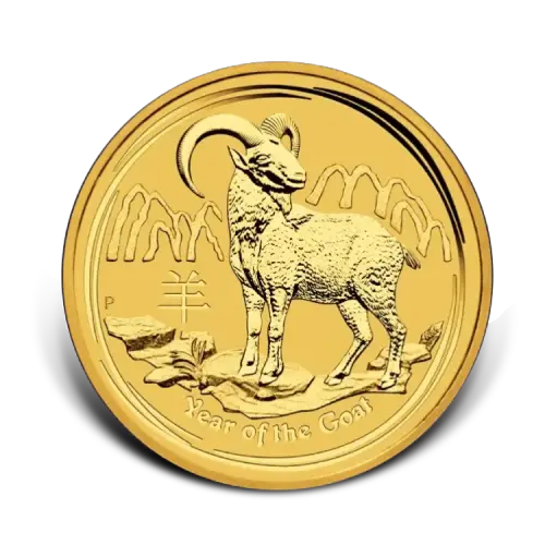 1 troy ounce gouden Lunar II Year of the Goat 2015 voorkant