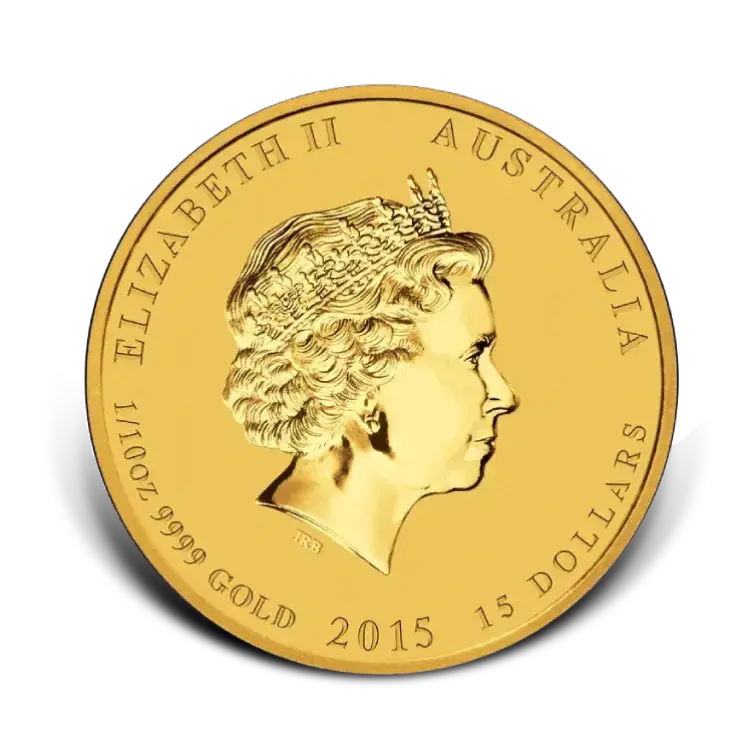 1/10 troy ounce gold Lunar coin Year of the Goat 2015 back
