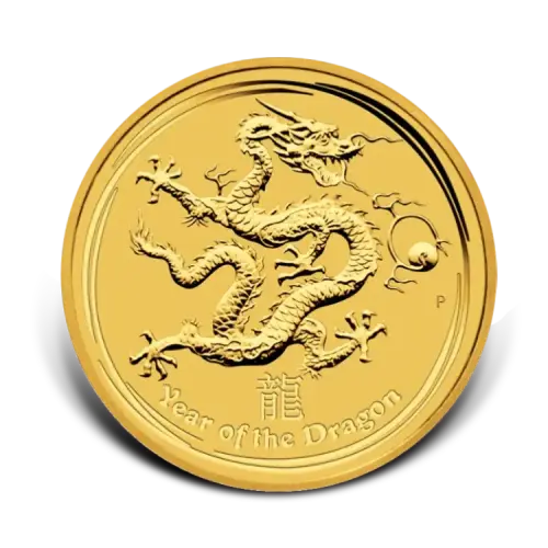1 troy ounce gouden Lunar II Year of the Dragon 2012 voorkant